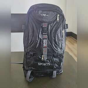 Black Sports Backpack with Multiple Compartments